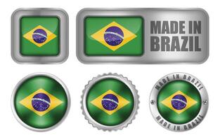 gemacht im Brasilien Siegel Abzeichen oder Aufkleber Design Illustration vektor