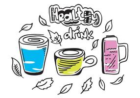 färsk smoothie, näring dryck i klotter style.vector illustration. vektor