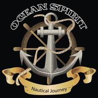 Ozean Geist nautisch Reise T-Shirt Grafik Vektor