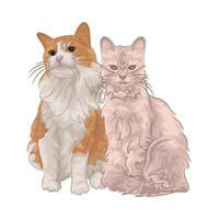 illustration av Sammanträde katt vektor