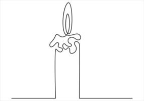 einer Linie Zeichnung von Kerze aus Linie Vektor Kunst Illustration