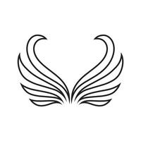 ein stilisiert Paar von Flügel im ein schwarz und Weiß Logo Design. vektor