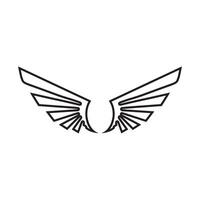 ein stilisiert Paar von Flügel im ein schwarz und Weiß Logo Design. vektor