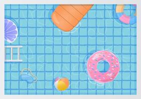Sommer- Hintergrund mit aufblasbar Ring im Schwimmen Schwimmbad vektor