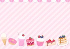 Bäckerei mit Rosa gestreift Hintergrund vektor