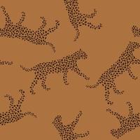 sömlösa tropiska mönster med leoparder vektor