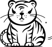 süß Tiger. Karikatur Vektor Illustration isoliert auf ein Weiß Hintergrund.