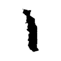 vektor isolerat förenklad illustration ikon med svart silhuett av Togo Karta. vit bakgrund