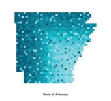 vektor isolerat geometrisk illustration med isig blå område av usa, stat av Arkansas Karta. pixel konst stil för nft mall. enkel färgrik logotyp med lutning textur