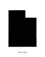 Vektor isoliert vereinfacht Illustration Symbol mit schwarz Karte Silhouette von Zustand von Utah, USA. Weiß Hintergrund