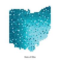 Vektor isoliert geometrisch Illustration mit eisig Blau Bereich von USA, Zustand von Ohio Karte. Pixel Kunst Stil zum nft Vorlage. einfach bunt Logo mit Gradient Textur