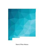 vektor isolerat illustration ikon med förenklad blå Karta silhuett av stat av ny Mexiko, usa. polygonal geometrisk stil. vit bakgrund.
