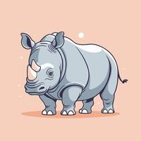 ai generiert Nashorn Karikatur Illustration Clip Kunst Vektor Design