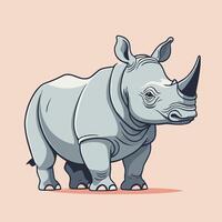 ai genererad noshörning tecknad serie illustration klämma konst vektor design