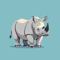 ai generiert Nashorn Karikatur Illustration Clip Kunst Vektor Design