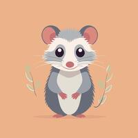 opossum tecknad serie illustration klämma konst vektor design