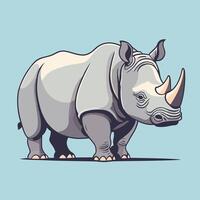 ai generiert Nashorn Karikatur Illustration Clip Kunst Vektor Design