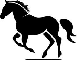 häst - svart och vit isolerat ikon - vektor illustration