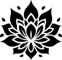 Mandala - - schwarz und Weiß isoliert Symbol - - Vektor Illustration