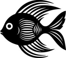 Fisch - - schwarz und Weiß isoliert Symbol - - Vektor Illustration