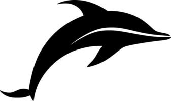 delfin, svart och vit vektor illustration
