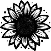 Sonnenblume - - schwarz und Weiß isoliert Symbol - - Vektor Illustration