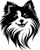 pomeranian - minimalistisk och platt logotyp - vektor illustration