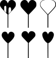 hjärtan, svart och vit vektor illustration