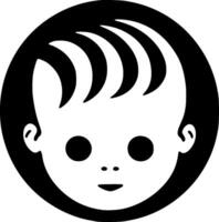 bebis - svart och vit isolerat ikon - vektor illustration