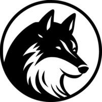 Wolf - - schwarz und Weiß isoliert Symbol - - Vektor Illustration