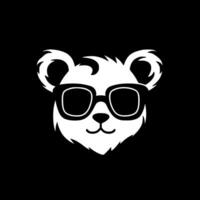 panda - minimalistisk och platt logotyp - vektor illustration