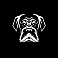 Boxer Hund - - schwarz und Weiß isoliert Symbol - - Vektor Illustration
