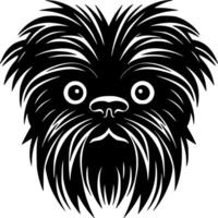 affenpinscher - - schwarz und Weiß isoliert Symbol - - Vektor Illustration