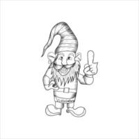 gnome hand tillverkad vektor konst illustration design