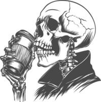 skelett dricka kaffe vektor illustration design