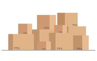 papper lådor. kartong exportera kartong paket lugg stack för frakt logistisk grossist- vektor