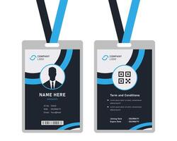 modern identitetskortdesign för företag med mockup. minimal blå id-kortdesign vektor