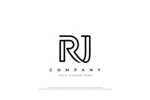 Initiale Brief rj Logo Design vektor