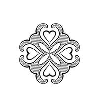 blomma mehndi design inspiration dekorativ hjärta formad ram mall vektor