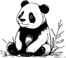 söt panda Björn Sammanträde på de jord. vektor illustration.