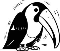 toucan vektor illustration. tecknad serie toucan isolerat på vit bakgrund.