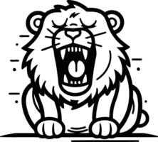 lejon tecknad serie maskot. vektor illustration. isolerat på vit bakgrund.