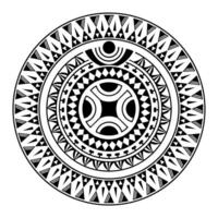 runda tatuering prydnad med hakkors maori stil. afrikansk, azteker eller mayan etnisk stil. vektor