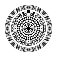 runda tatuering prydnad med hakkors maori stil. afrikansk, azteker eller mayan etnisk stil. vektor