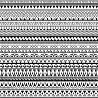einstellen von Maori polynesisch tätowieren Linie Armbänder traditionell Ornamente Grenze. Stammes- Ärmel nahtlos Muster Vektor. vektor