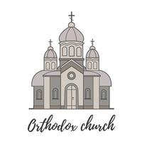 orthodox Kirche auf ein Weiß Hintergrund. Vektor Illustration. einfach Linien, großartig zum irgendein Entwürfe, zum Netz.