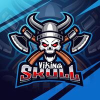 viking skalle esport maskot logotyp design vektor