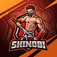 Shinobi-Esport-Maskottchen-Logo-Design vektor