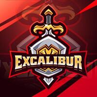 excalibur esport maskot logotyp design vektor