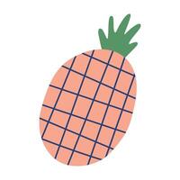 söt stiliserade rutig ananas. isolerat vektor illustration för din design